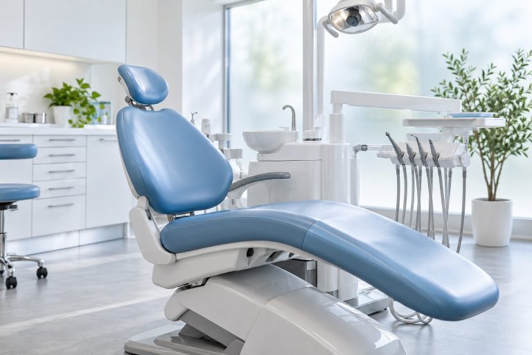 Illustrative bright dental treatment room
